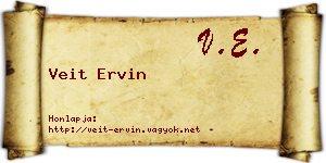 Veit Ervin névjegykártya